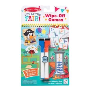 Melissa & Doug Wipe-Off Reusable Activity Pad On the Go Games With Markers